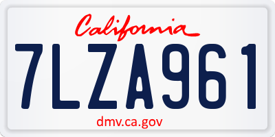 CA license plate 7LZA961