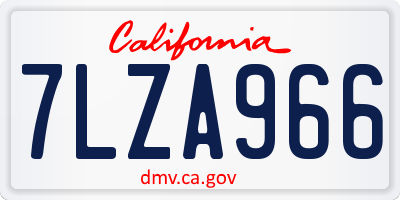 CA license plate 7LZA966