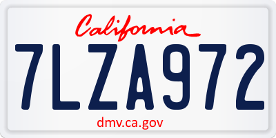 CA license plate 7LZA972