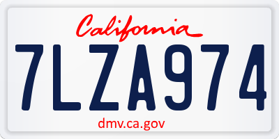 CA license plate 7LZA974