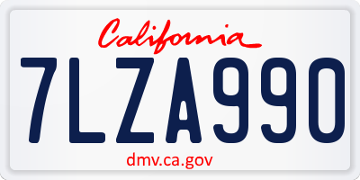 CA license plate 7LZA990