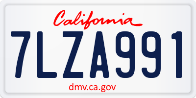 CA license plate 7LZA991