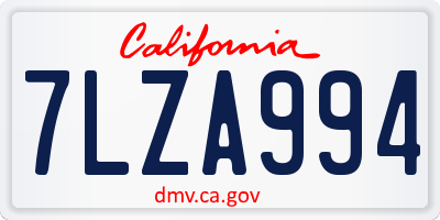 CA license plate 7LZA994