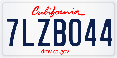 CA license plate 7LZB044