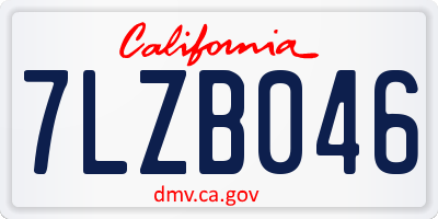 CA license plate 7LZB046