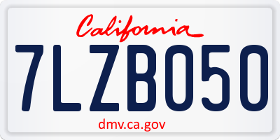 CA license plate 7LZB050