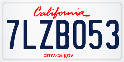 CA license plate 7LZB053