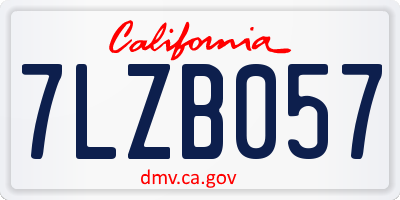 CA license plate 7LZB057