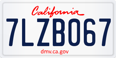 CA license plate 7LZB067
