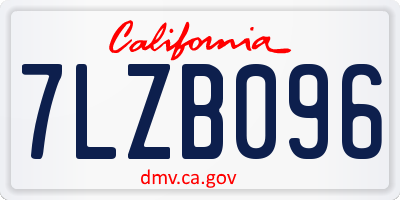 CA license plate 7LZB096
