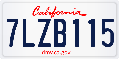 CA license plate 7LZB115