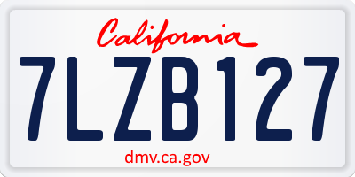 CA license plate 7LZB127