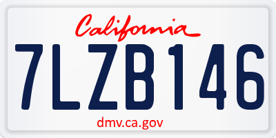 CA license plate 7LZB146