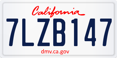 CA license plate 7LZB147