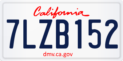 CA license plate 7LZB152