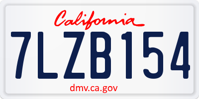 CA license plate 7LZB154