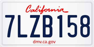 CA license plate 7LZB158