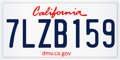 CA license plate 7LZB159