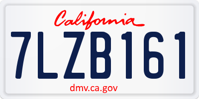 CA license plate 7LZB161