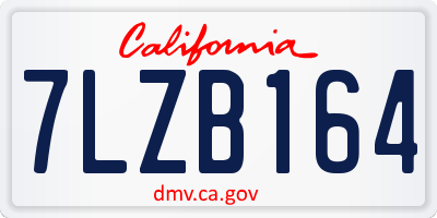 CA license plate 7LZB164
