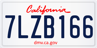 CA license plate 7LZB166