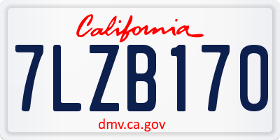 CA license plate 7LZB170