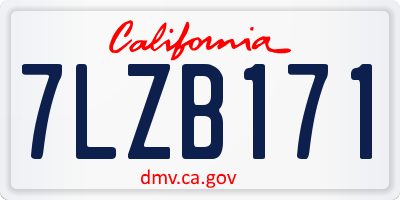 CA license plate 7LZB171
