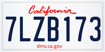 CA license plate 7LZB173