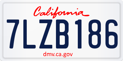 CA license plate 7LZB186
