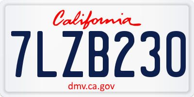 CA license plate 7LZB230