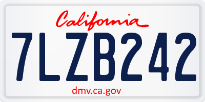 CA license plate 7LZB242
