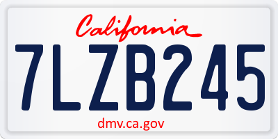CA license plate 7LZB245