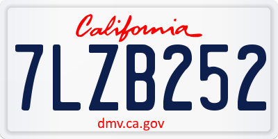 CA license plate 7LZB252