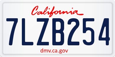 CA license plate 7LZB254