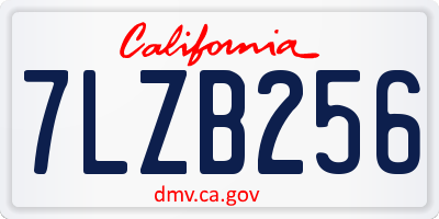 CA license plate 7LZB256