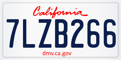 CA license plate 7LZB266