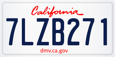 CA license plate 7LZB271