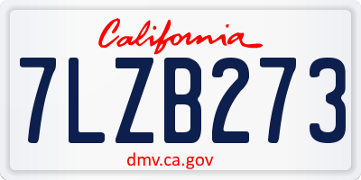 CA license plate 7LZB273