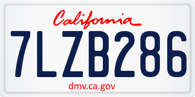 CA license plate 7LZB286