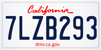 CA license plate 7LZB293