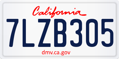 CA license plate 7LZB305