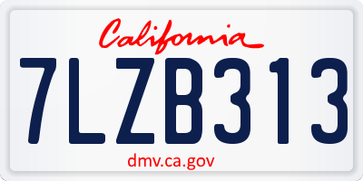 CA license plate 7LZB313