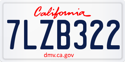 CA license plate 7LZB322