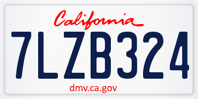 CA license plate 7LZB324