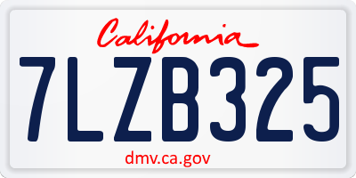 CA license plate 7LZB325
