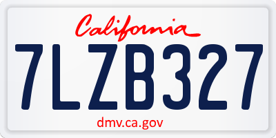 CA license plate 7LZB327