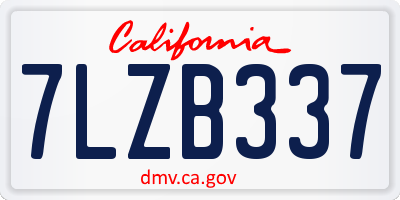 CA license plate 7LZB337