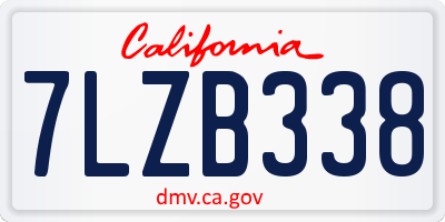 CA license plate 7LZB338