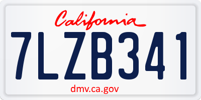 CA license plate 7LZB341