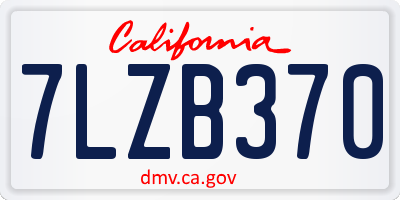 CA license plate 7LZB370
